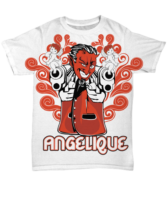 Devil/Angel T-shirt, Devil Angel Gift, Devil with Guns Shirt