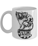 Gift for Animal Lover, Mother and Child Lemur Mug