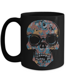 Paisley Skull Mug, Skull Coffee Cup, Hipster Skull Gift, Hipster Paisley Skull