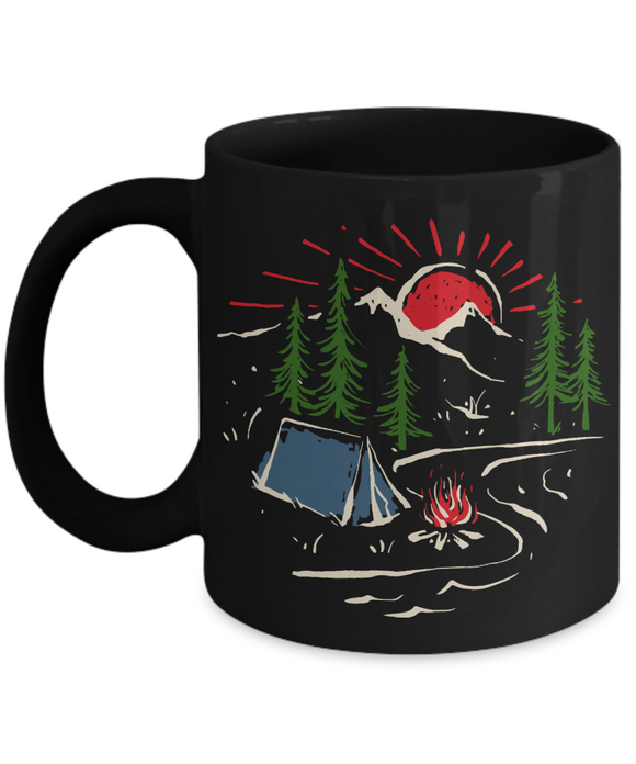 Camping Coffee Mug, Gift for Camper, Camping Mug, Gift for Outdoors, Campfire Coffee Mug