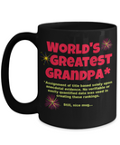 Funny Coffee Mug for Grand Father, World's Greatest Grandpa Mug