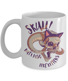 Kitten Skull Mug, Funny Mug for Cat Lover, Funny Kitten Mug, Funny Skull Mug,