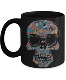 Paisley Skull Mug, Skull Coffee Cup, Hipster Skull Gift, Hipster Paisley Skull