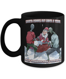 Santa vs the Zombies, scary Christmas Coffee Mug