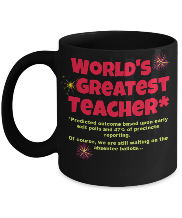 Funny Mug for Teacher, World's Greatest Teacher Coffee Cup