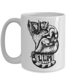 Gift for Animal Lover, Mother and Child Lemur Mug