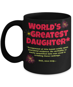 Funny Coffee Mug for Daughter, World's Greatest Daughter Mug