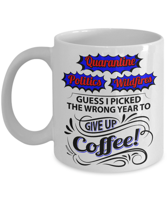 Guess I picked the wrong time humorous coffee mug, Funny End-of-2020 Cup, Year end gift