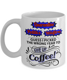 Guess I picked the wrong time humorous coffee mug, Funny End-of-2020 Cup, Year end gift