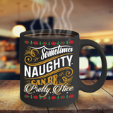 Funny Christmas Mug, Naughty or Nice Coffee Cup, Fun Holiday Gift, Humorous Christmas Present