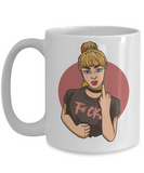 Rebellious Girl Coffee Mug, Girl Power Gift, F-You Mug, Rebel Girl Cup