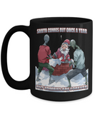 Santa vs the Zombies, scary Christmas Coffee Mug