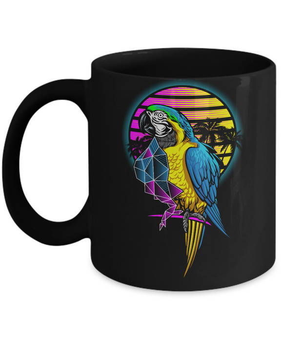 Parrot Coffee Mug, Gift for Parrot Lover, Parrot Gift Mug, Colorful Parrot Cup