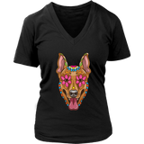 Candy Skull Dog, Gift for Dog Lover, Dog and Flowers Shirt, Colorful Dog T-shirt