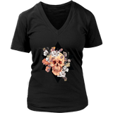 Skull & Flowers T-shirt, Skull and Flowers Gift, BoHo Skull Shirt