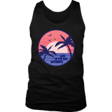 Positive Message T-shirt, Palm Trees at Sunset Shirt, Life is Antidote T-shirt