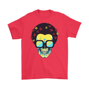 Skull T-shirt, Flowers and Sunglasses Skull Shirt, Hippie Skull T-shirt, Skull Shirt