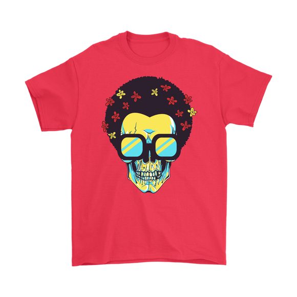 Skull T-shirt, Flowers and Sunglasses Skull Shirt, Hippie Skull T-shirt, Skull Shirt