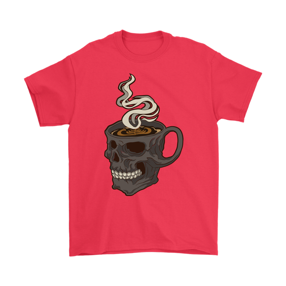 Skull Coffee Cup T-shirt, Gift for Coffee Lover, Coffee Shirt, Coffee Skull T-shirt