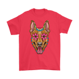 Candy Skull Dog, Gift for Dog Lover, Dog and Flowers Shirt, Colorful Dog T-shirt