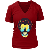 Skull T-shirt, Flowers and Sunglasses Skull Shirt, Hippie Skull T-shirt, Skull Shirt