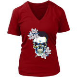 Gift for Hipster, Hipster Skull and Flowers T-shirt, Hipster Skull Shirt